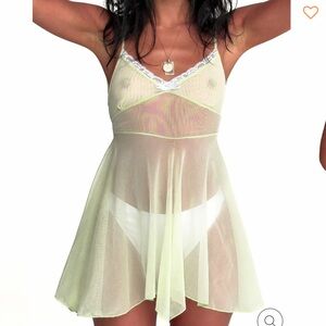 Mint Green Matcha Pixie Fairy Mesh Dress